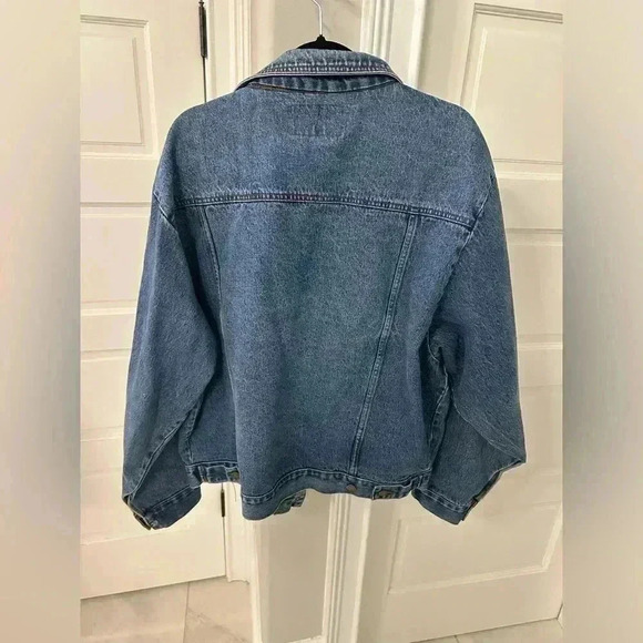 Vintage Rustler Denim Jacket Men’s XL Blue Jean 1980s Wrangler Trucker Button Up - Picture 2 of 5